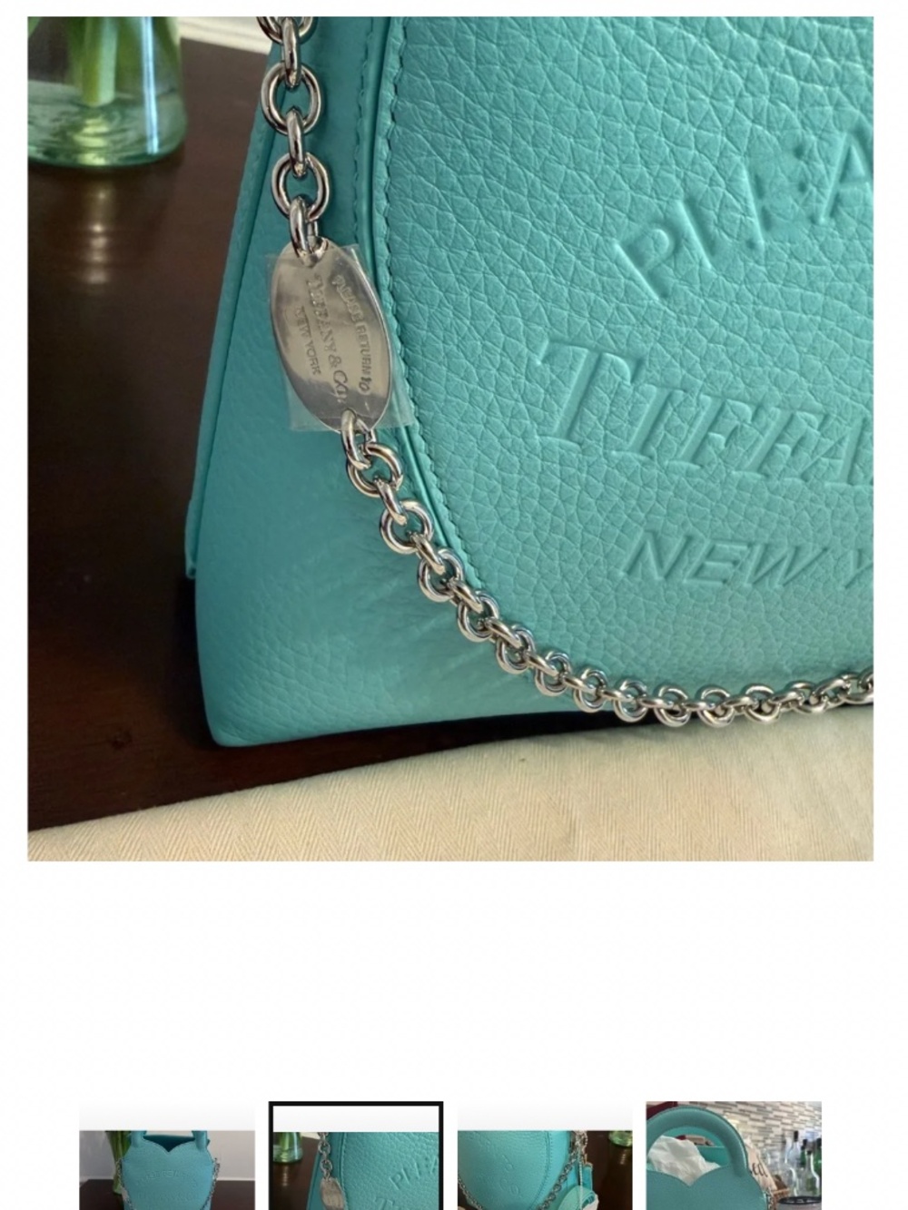 Tiffany & Co. Blue Leather Bag - Picture 2 of 4